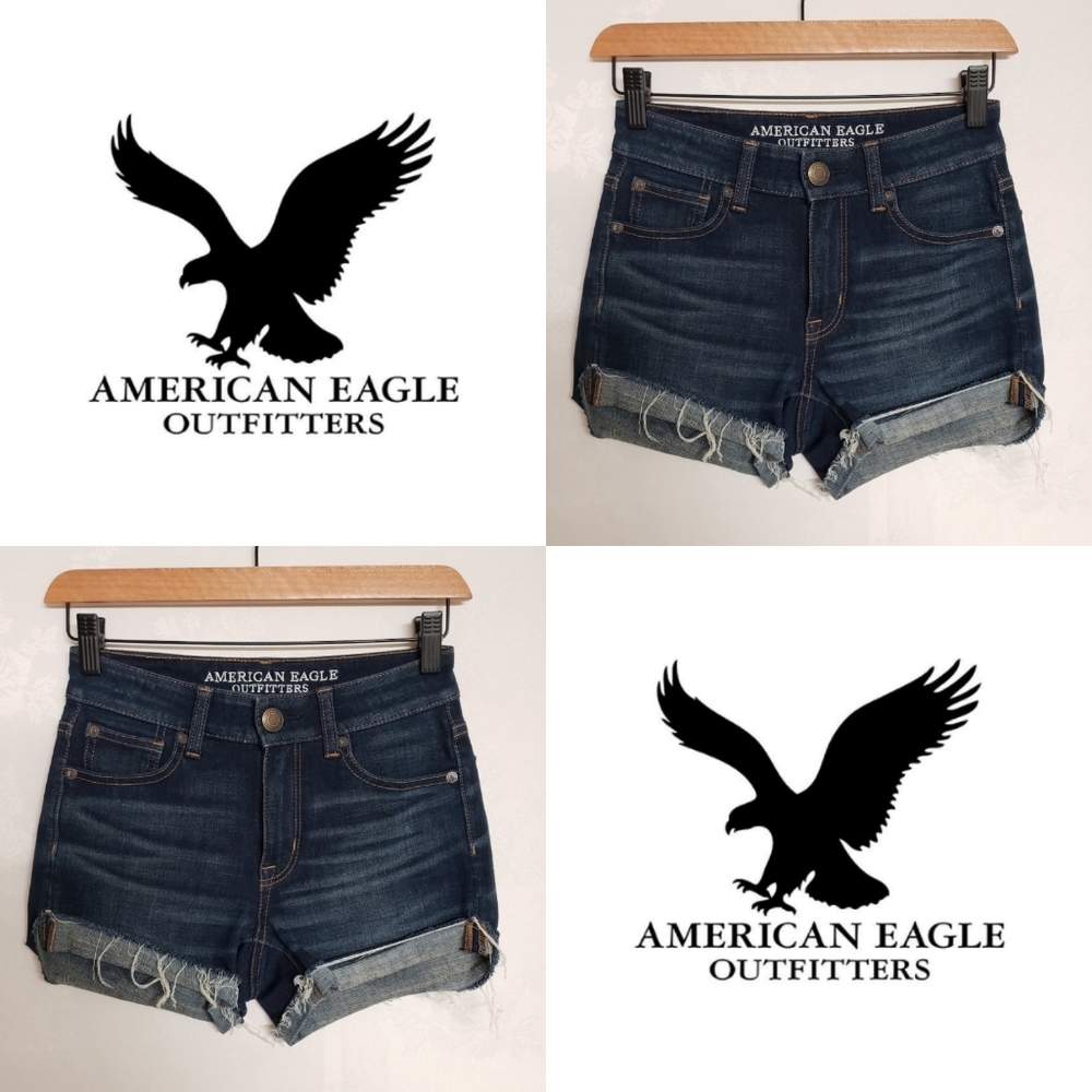 AEO Hi-Rise Shortie Jean Shorts